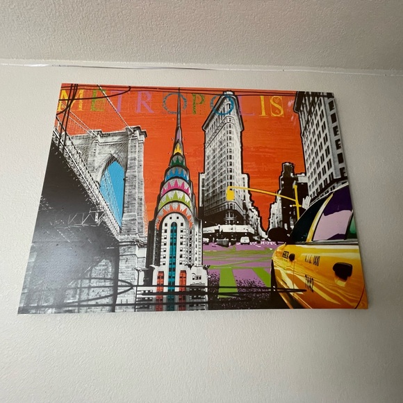 Large canvas metropolis colorful pop painting